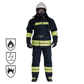 Batas ignífugas negras/fluorescentes, traje de Sam del bombero de la resistencia de agua