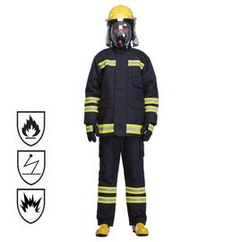 Color negro del traje del bombero de EN469 Nomex Du Pont/fluorescente estático anti