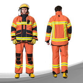 Uniforme anaranjado del bombero del color, traje resistente al fuego de la alta durabilidad