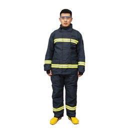 Resistencia de agua profesional del traje del bombero dos capas del color de los azules marinos